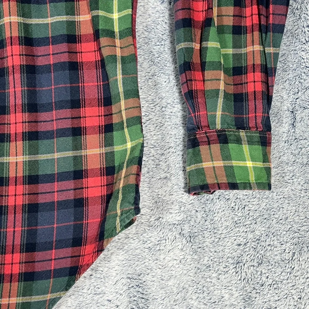Ralph Lauren Mens Classic Fit Plaid Button‎ Down Shirt Red Green Blue Medium
